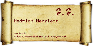 Hedrich Henriett névjegykártya